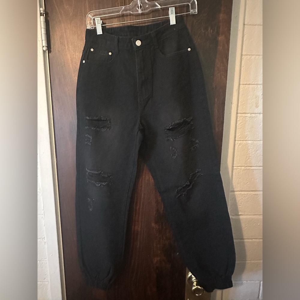 Kittenish Black Jogger Jeans